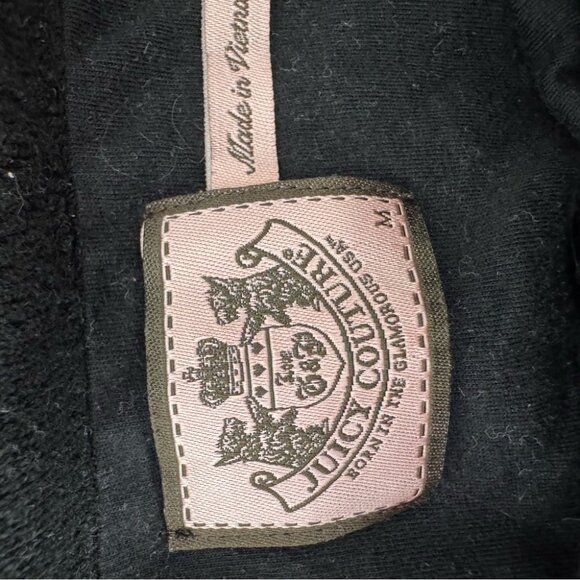 Juicy couture romper pockets on back shorts towel terry cloth black gold accent - Picture 8 of 9